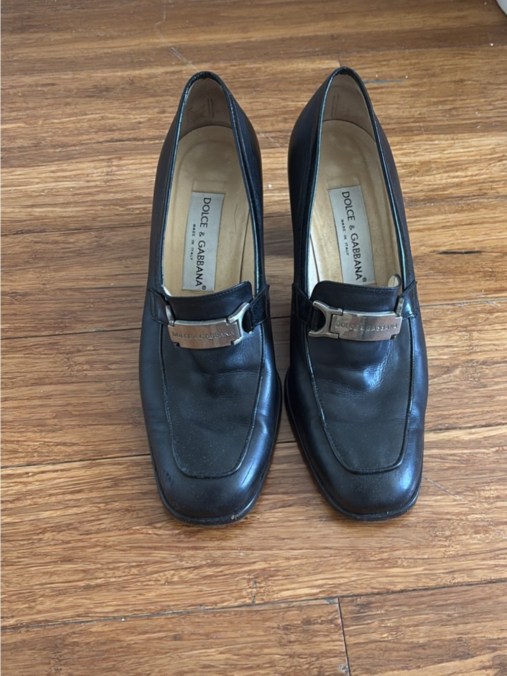 Dolce & Gabbana Woman's Black Leather Loafers